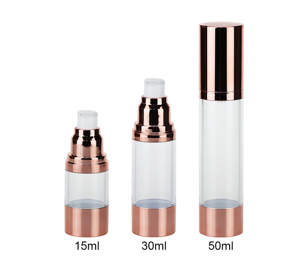 15ml 30ml 50ml Airless Bottle Gold Rose